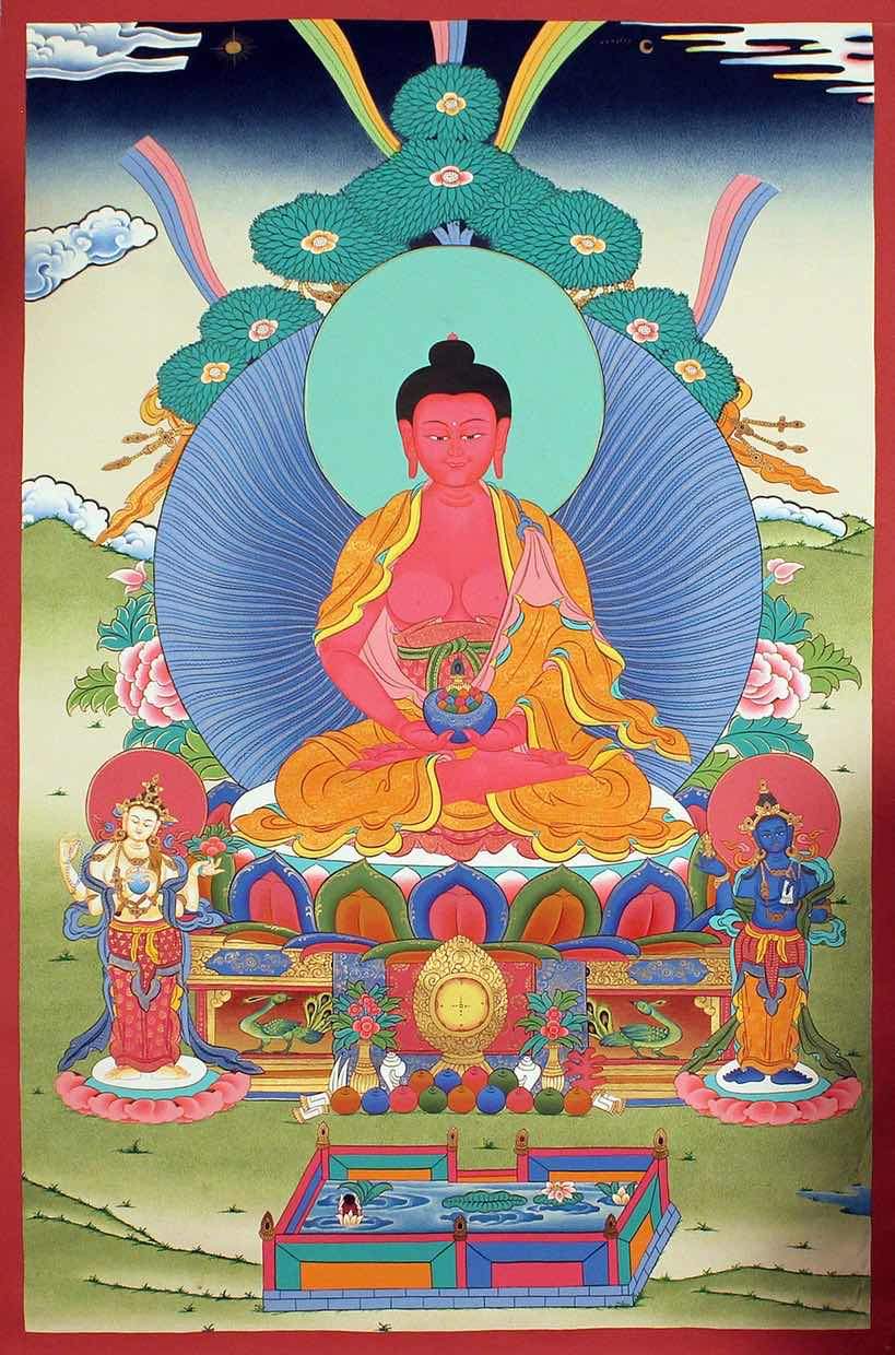 Namo Amitabha Buddha Thangka Paintings Lucky Thanka