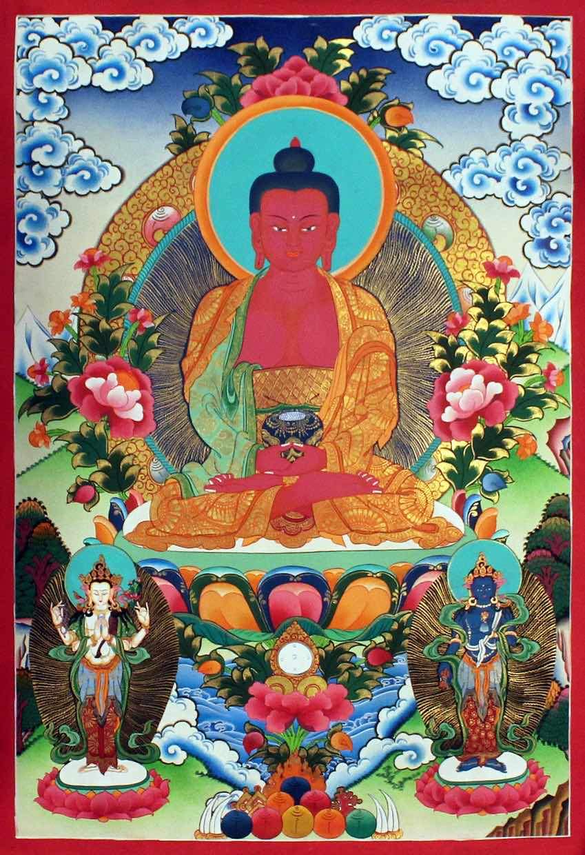 Namo Amitabha Buddha Thangka Paintings Lucky Thanka