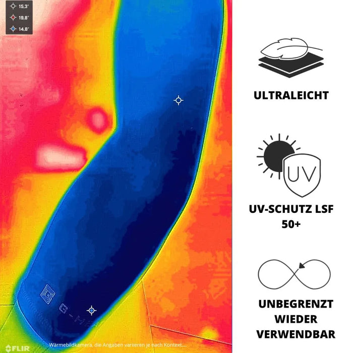 Blaue Erfrischungsmanschetten G-Heat© Wärmebildkamera