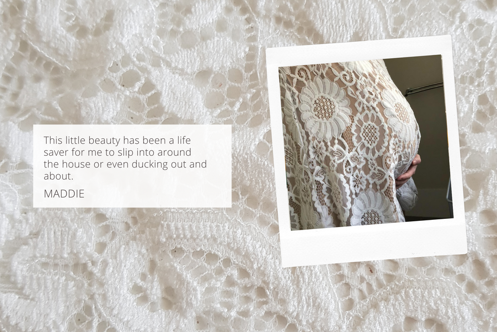 lace outfit for maternity boudoir