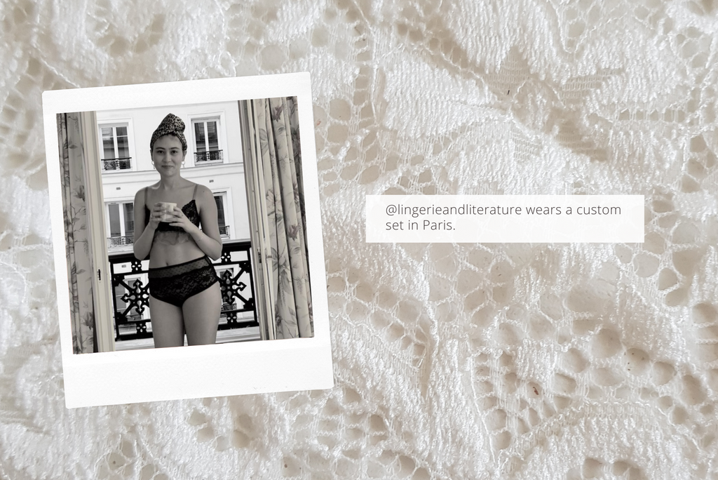 Lingerie and Literature recreates her Emily in Paris Moment on a Parisian balcony