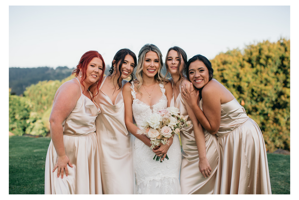 simple mid length bridesmaid dress