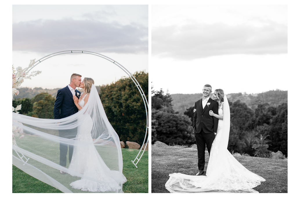 long ivory tulle veil