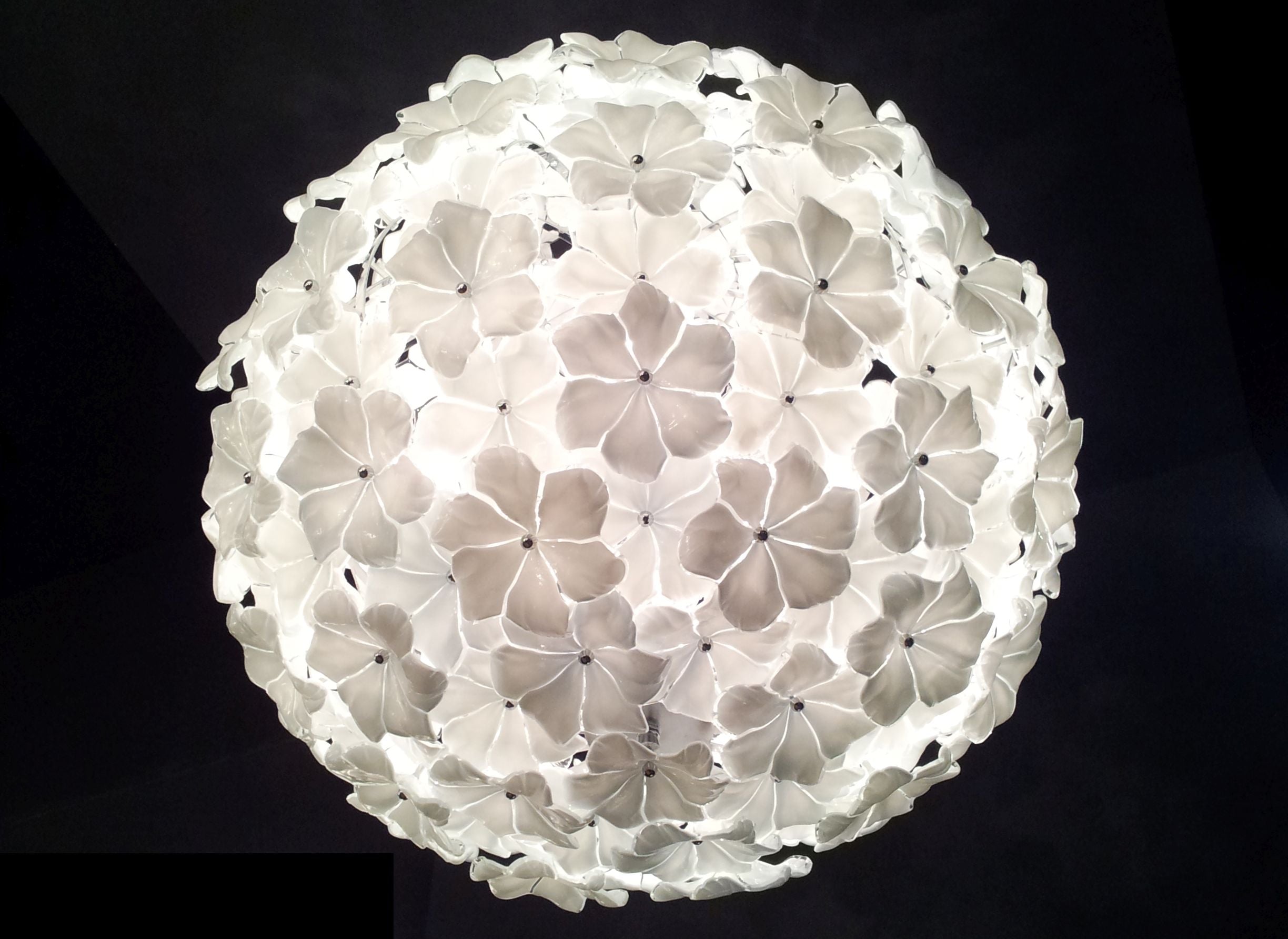 Kew Flower Ceiling Light White Glass David Malik Son