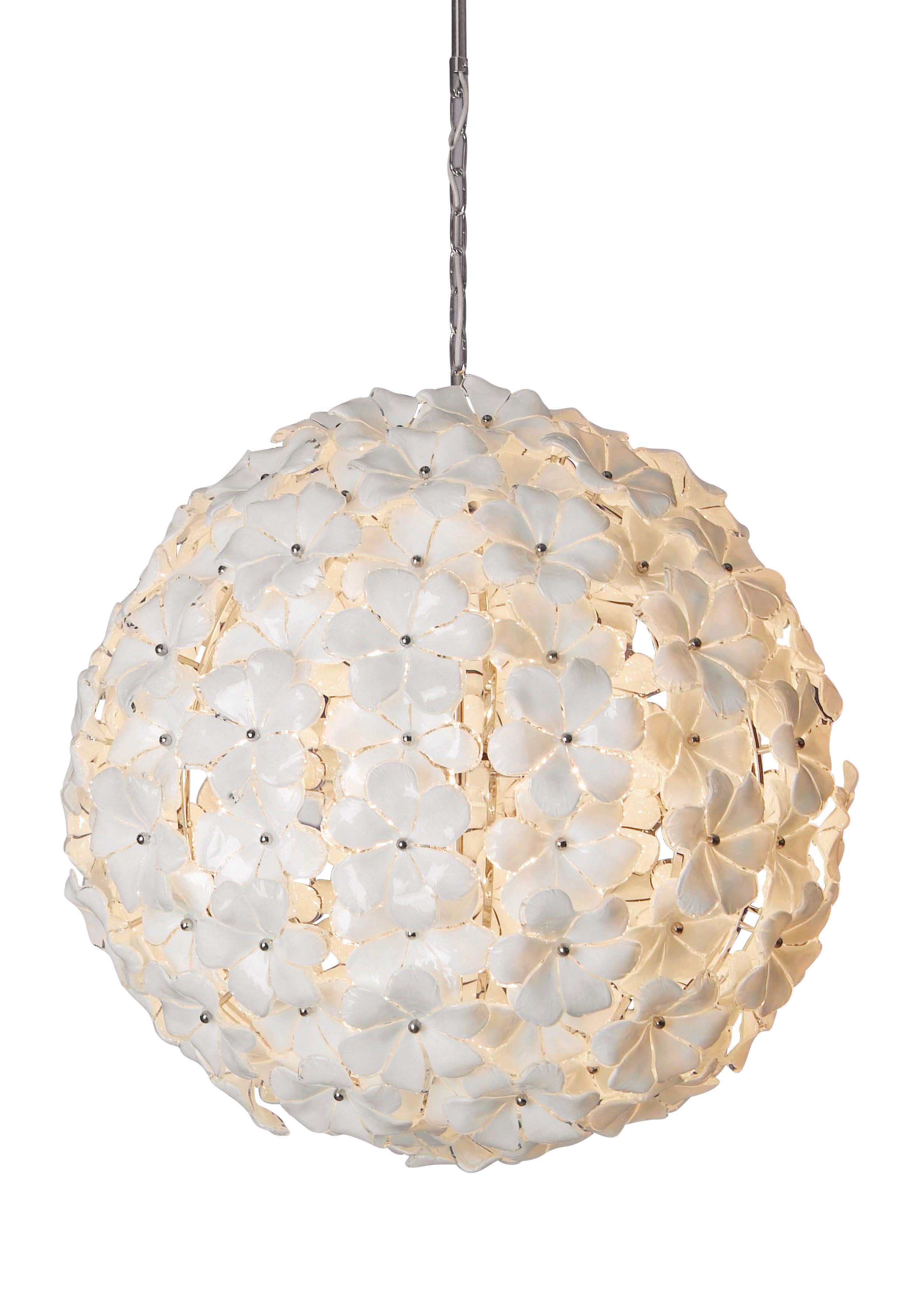 Kew Flower Ceiling Light White Glass David Malik Son