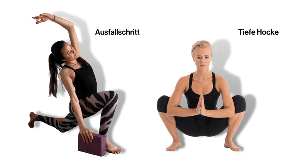 Ausfallschritt und tiefe Hocke Yoga 