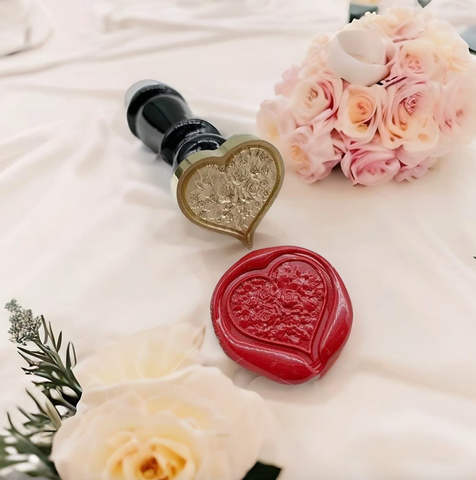 Heart Shaped 3D Relief Wax Seal Stamp