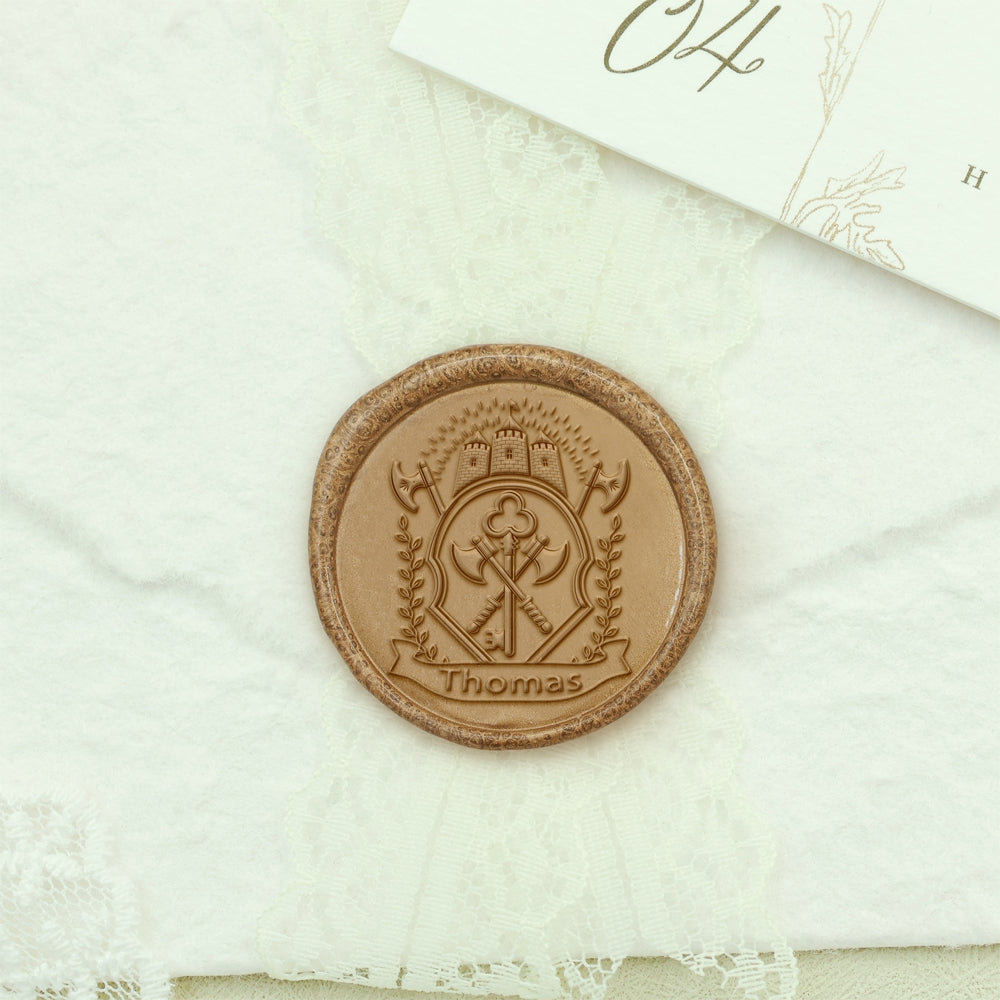 Custom Wax Seal Stamp - Custom Four-pointed Star Name Wax Seal Stamp