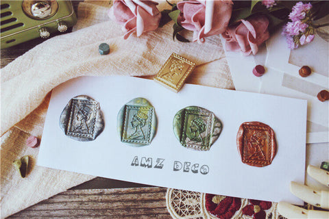 Rectangle Wax Seal Stamp - Black Penny - AMZDeco.com