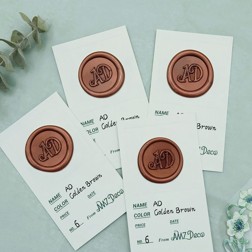 Vintage Monogram Escort Card with Wax Seals