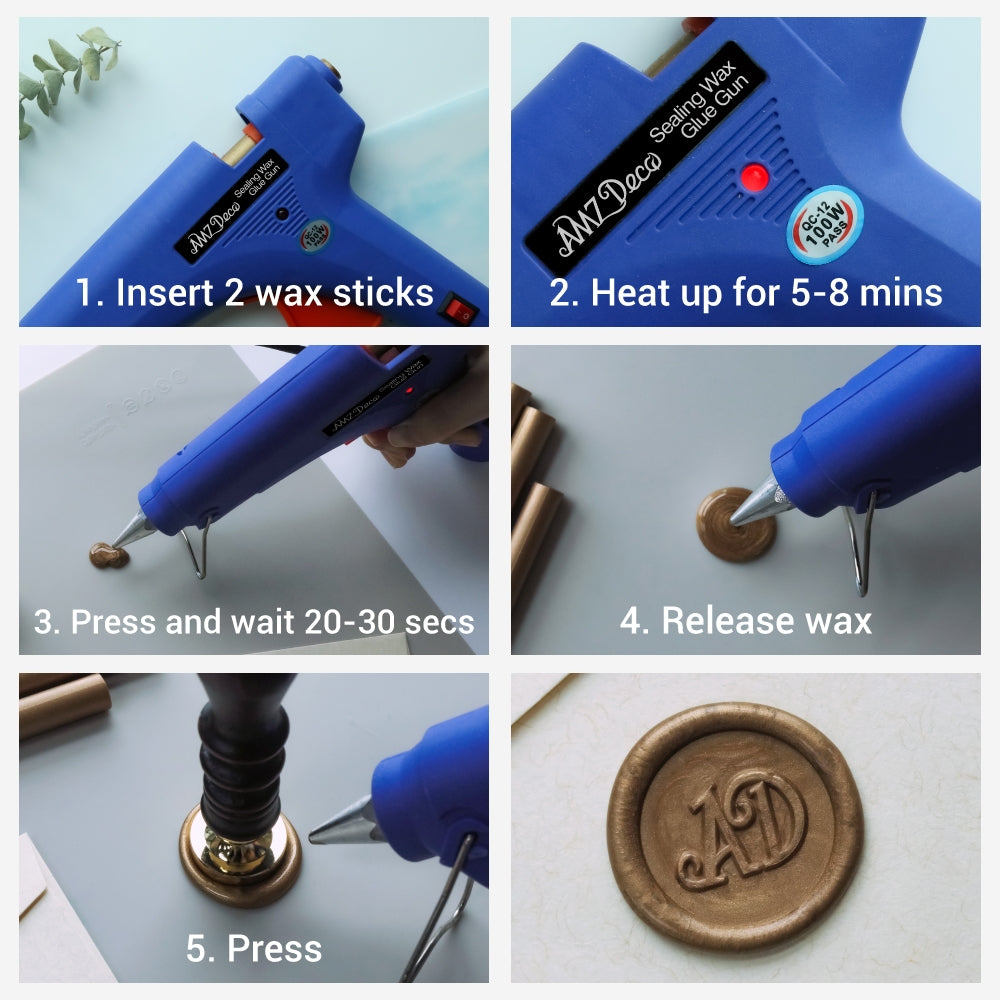 Wax Sealing Melting Hot glue type Gun plug in +10 Wax Sticks