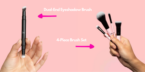 Dual Ended Makeup Brush and 4Piece Brush Set