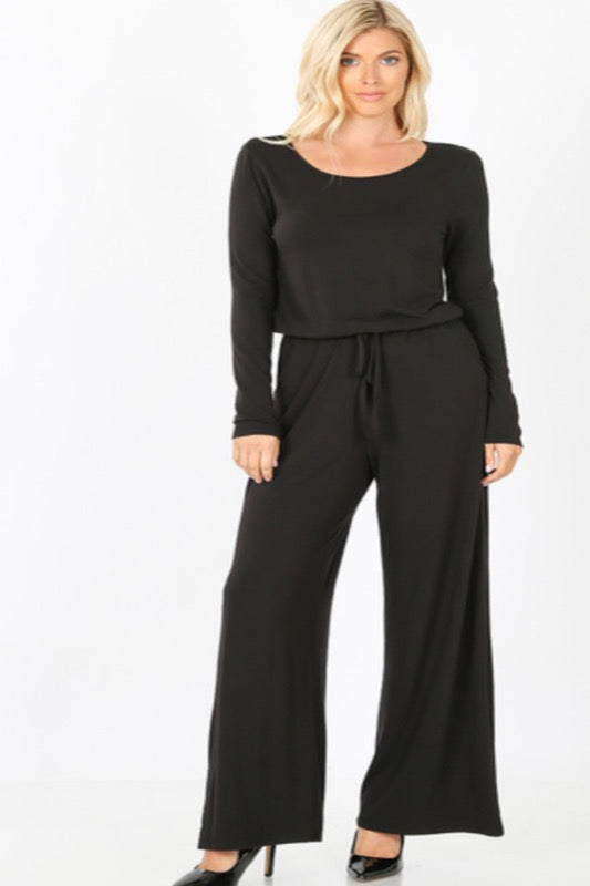 black curvy jumpsuit