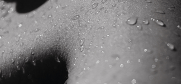 water droplets on skin