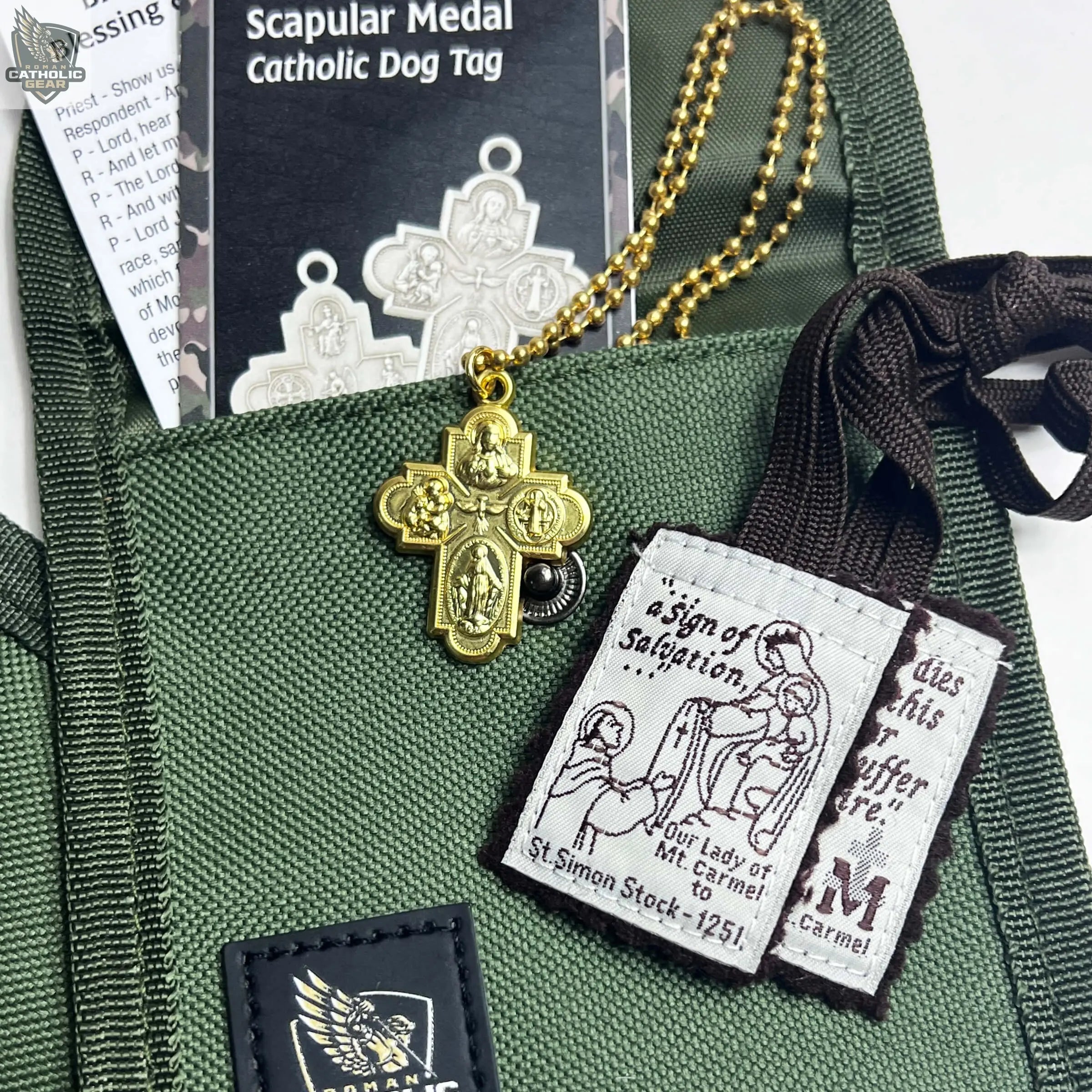 4-Way Scapular Medal Necklace Roman Catholic Gear