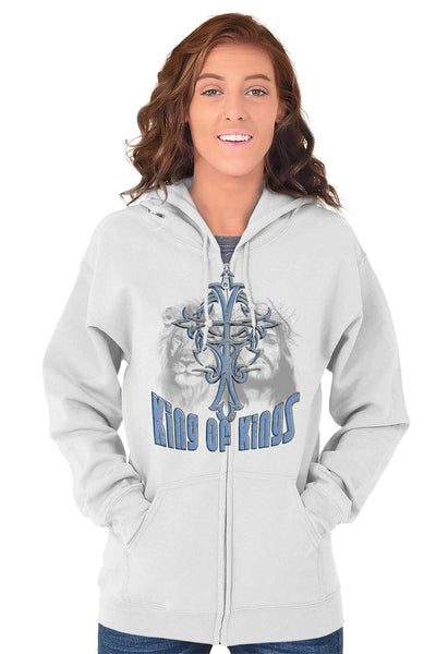 King of Kings Full Zip Hooded Sweatshirt | – Christian Strong