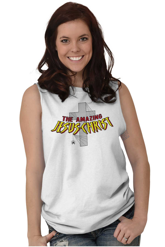 Amazing Jesus Christ Sleeveless Tee | – Christian Strong