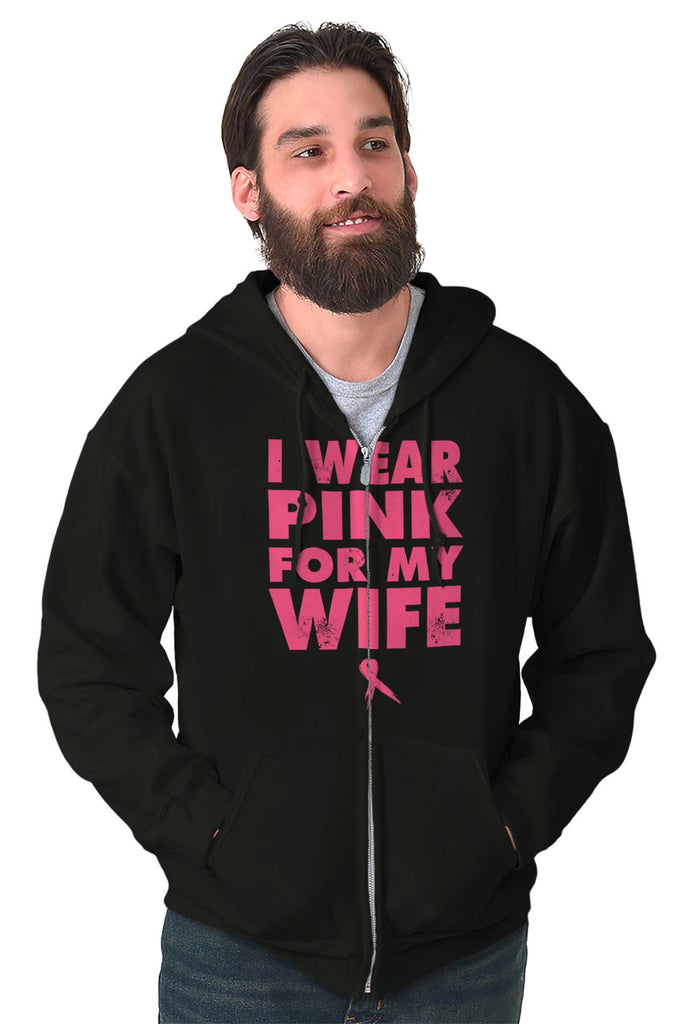 Wear Pink For My Wife Full Zip Hooded Sweatshirt | – Christian Strong
