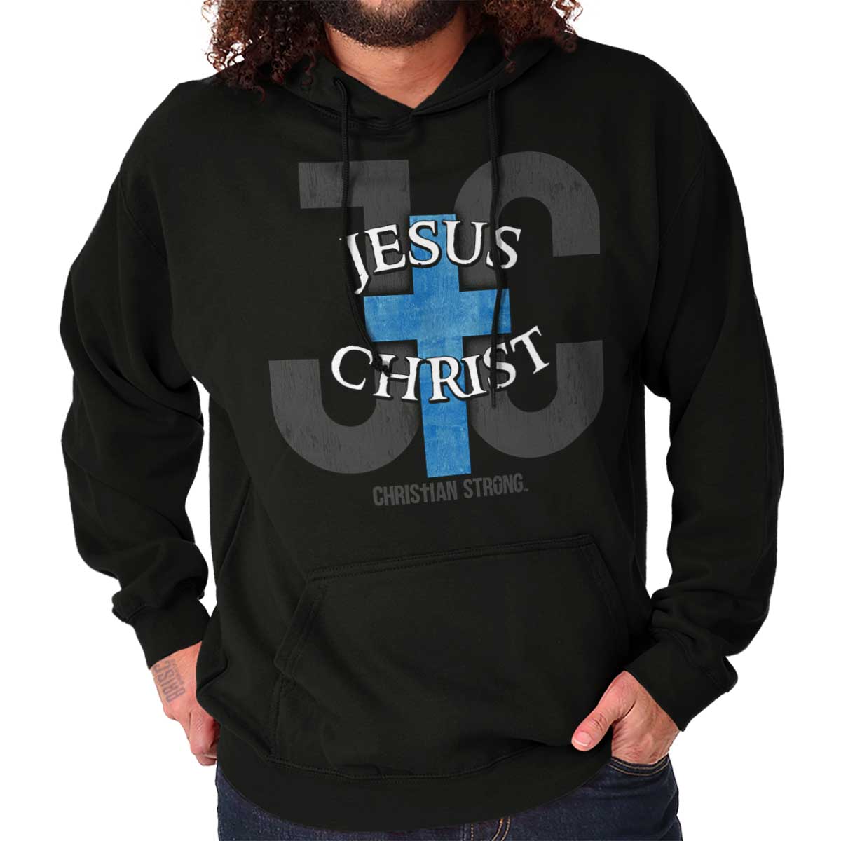 Jesus Christ JC Pullover Hooded Sweatshirt | – Christian Strong