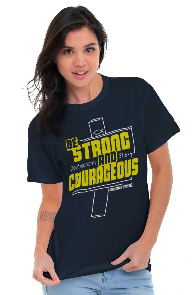 Strong and Courageou Heavy Cotton Tee | – Christian Strong