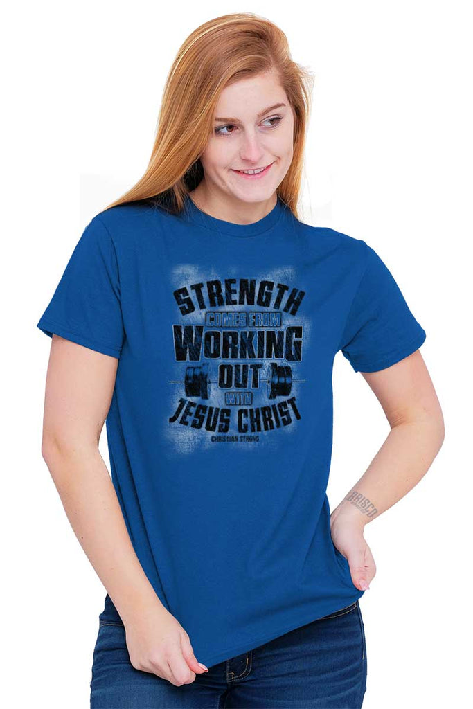 Work Out With Christ Heavy Cotton Tee | – Christian Strong