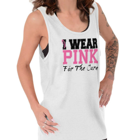 Pink Ribbon Support Breast Cancer Awareness Tank Top for Women Sleeveless  Summer Tshirts On October Wear 