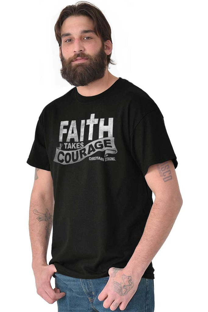 Faith Takes Courage Heavy Cotton Tee | – Christian Strong