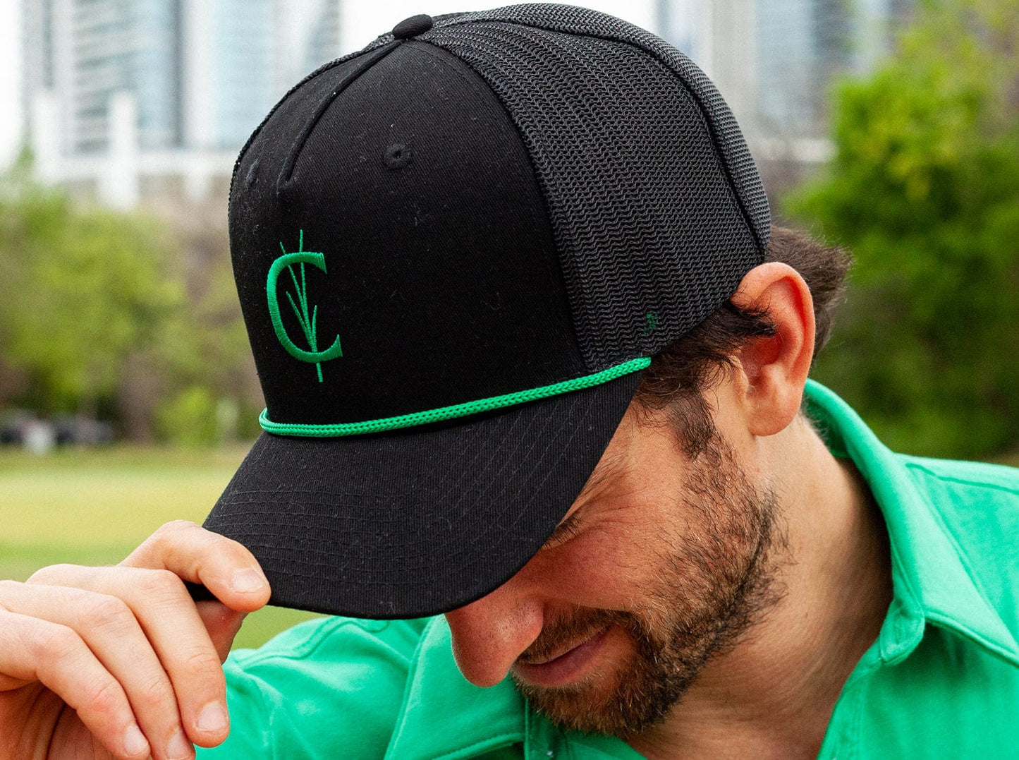 Classic Trucker Hat - Grassy C - Black – Criquet Shirts