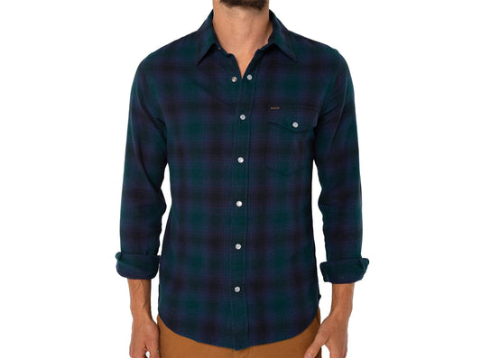 Long Sleeve Button Down - Ombre Flannel - Navy