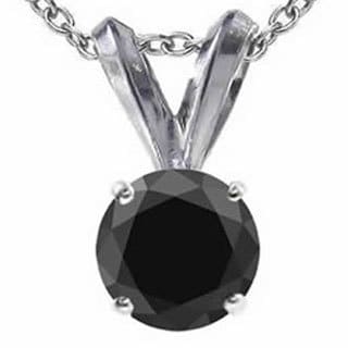 diamond necklace black solitaire 14K Gold women jewelry