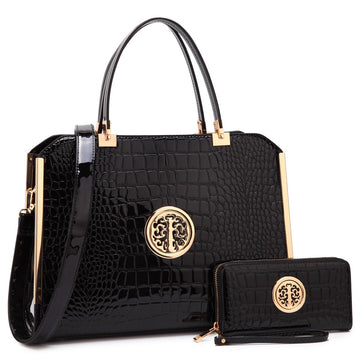 women's croco handbag with wallet designer leather gifts