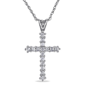 cross pendant chain necklace diamond 10K gold women jewlry
