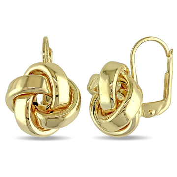dangle earrings 10K gold love knot women jewelry