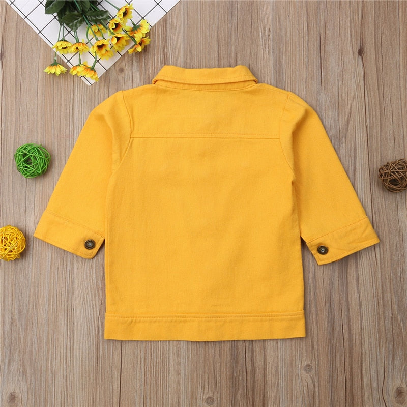 yellow denim shirt