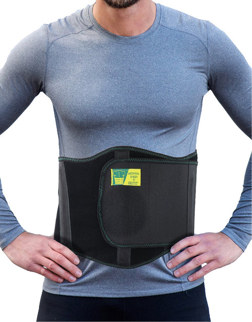 ITA-MED Men's Breathable Elastic Abdominal Binder for Post-Surgery Recovery  & Umbilical Hernia Support, 9” Wide, Body-Shaping Effect, Made in USA
