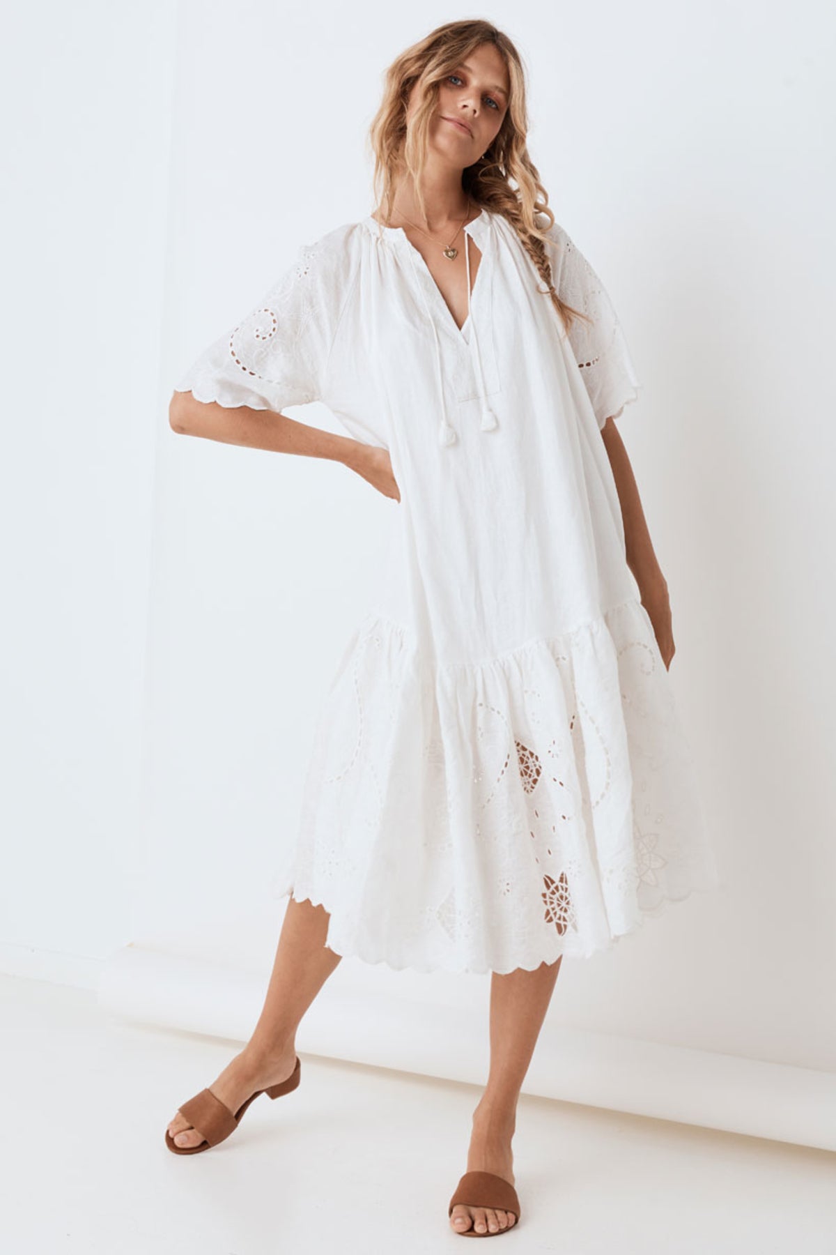 shein eyelet dress