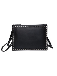 black studded clutch bag