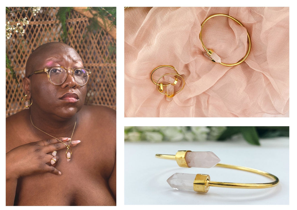 rose quartz earrings, valentines gift jewellery, hand made jewellery bristol 