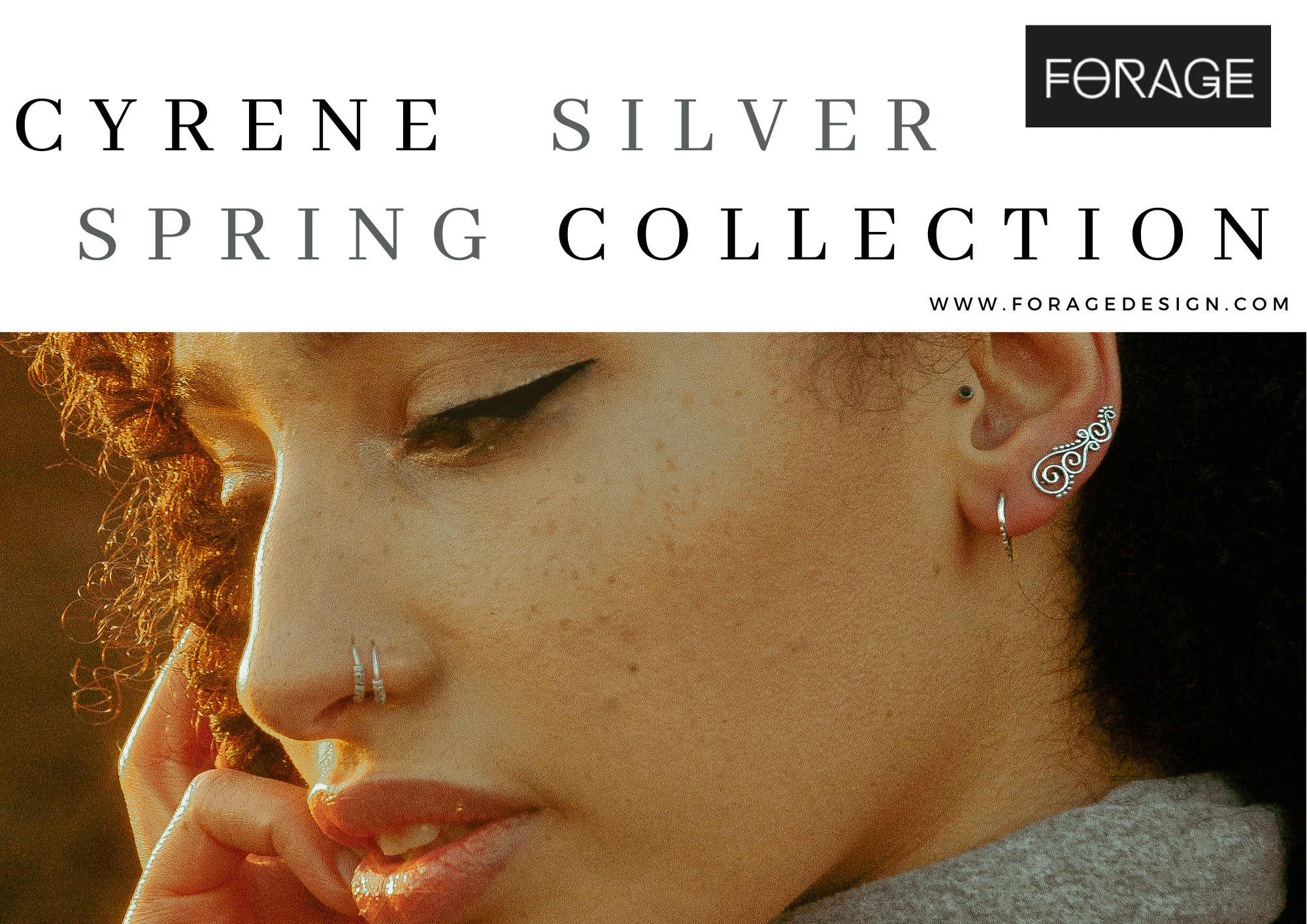 Cyrene silver collection look book by Forage Design