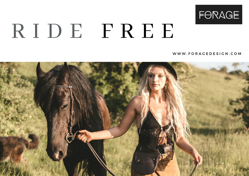 Amidst the natural beauty of the woods, a woman walks alongside her majestic horse and faithful dog. Her leather belt bag complements her free-spirited nature, providing a practical and stylish solution for carrying her essentials as she embarks on unforgettable horseriding expeditions. (Keywords: woods, horse, dog, leather belt bag, free-spirited nature, horseriding expeditions)