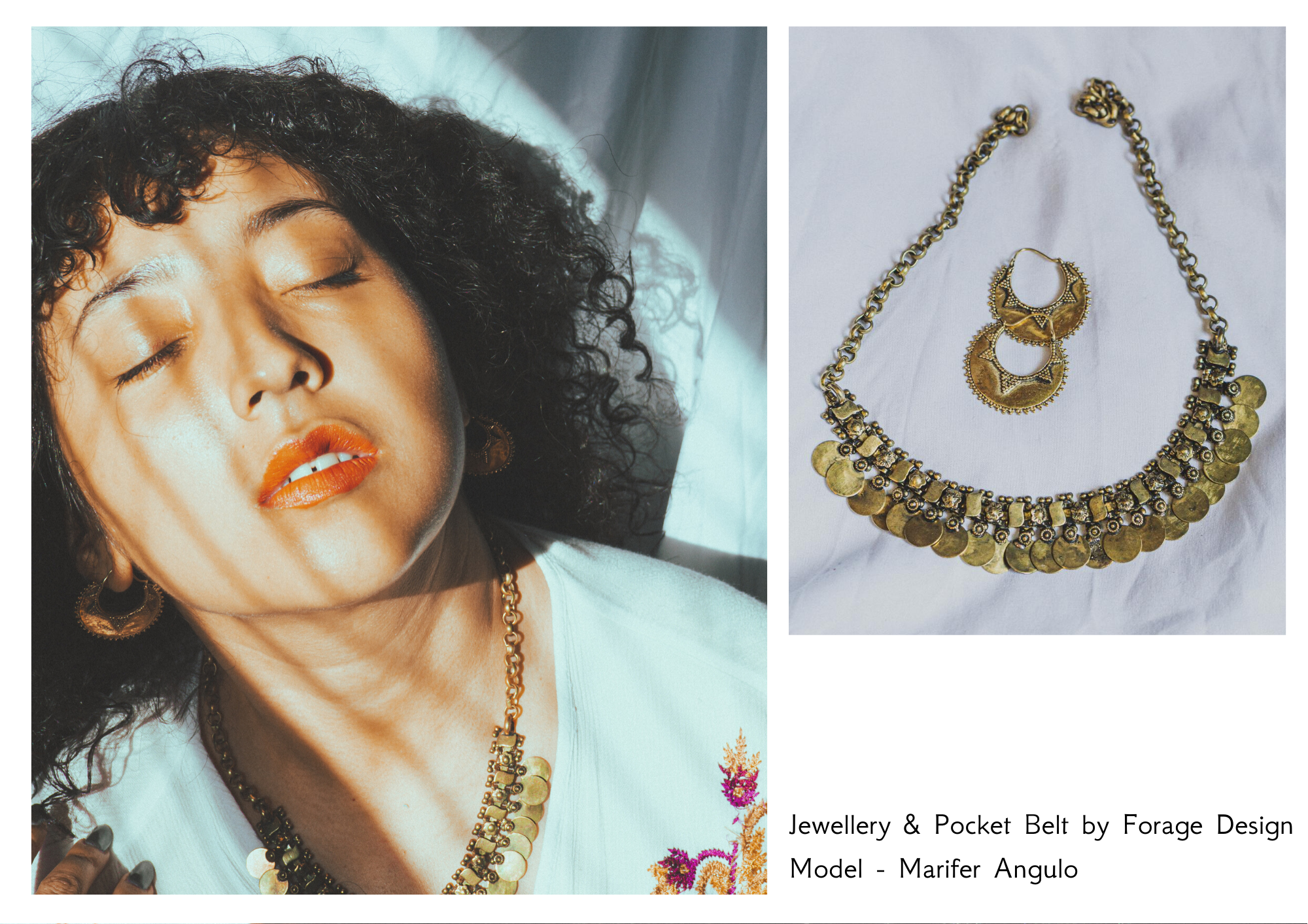 marifer angulo boho jewellery, brass tribal earrings, ethical brand 
