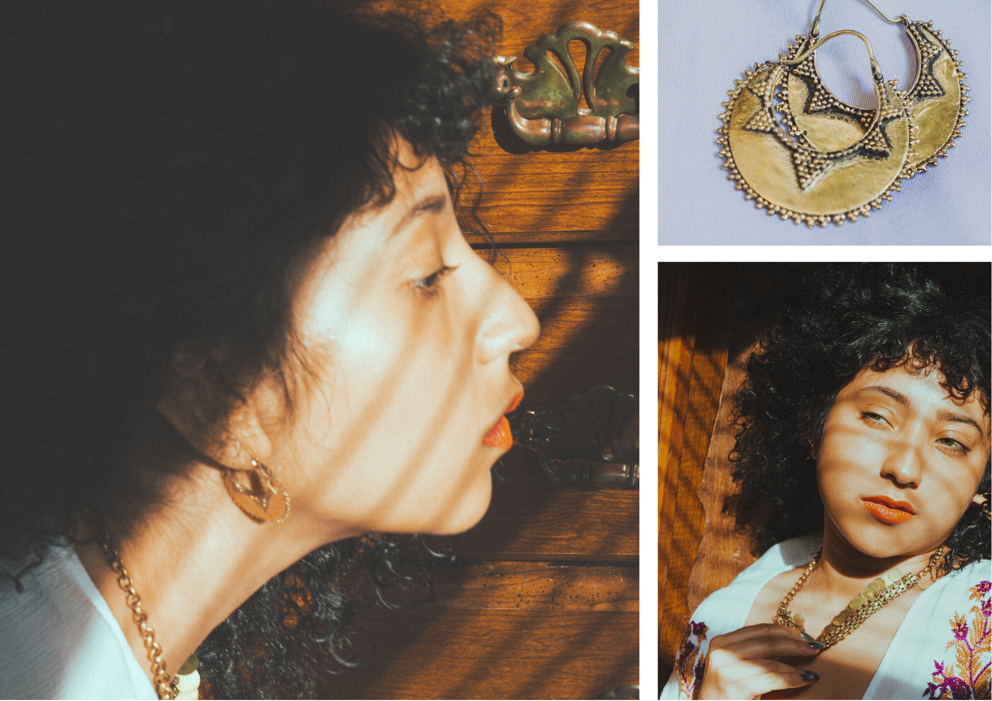 brass earrings, ethnic jewellery, boho fashion, boho outfit, jewellery, statement earrings, marifer angulo forage design