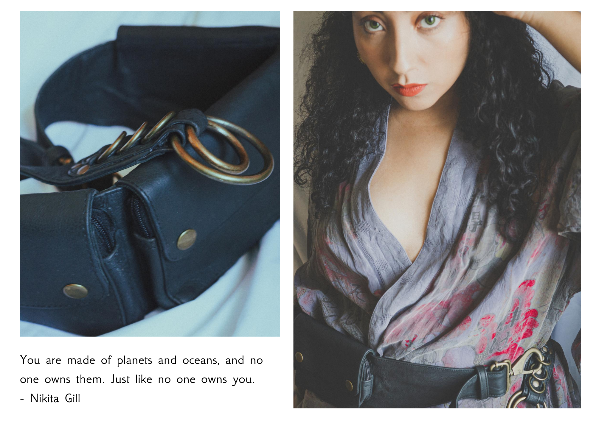nikita gill quote, boho fashion, pocket belt, bumbag, boho utility belt for women, mafirer angulo forage design
