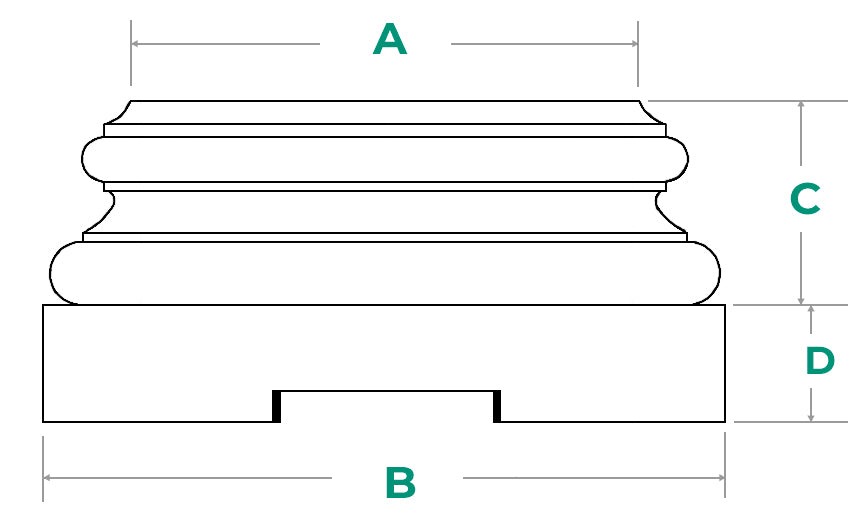 Load-Bearing Attic Base Dimensional Drawing - Brockwell Incorporated - ColumnsDirect.com