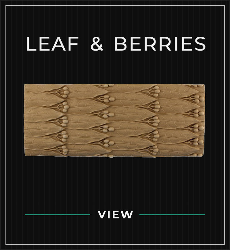 leaf and berries style compo molding to apply on wood furniture & cabinetry