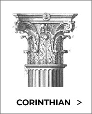black and white sketch of the corinthian classical order of architecture capital from brockwell incorporated