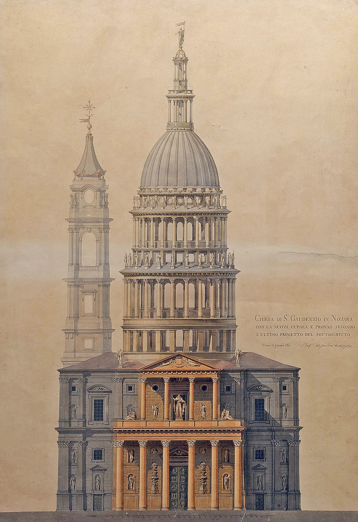 colorful classical sketch of a cupola for brockwell incorporated's illustrated glossary