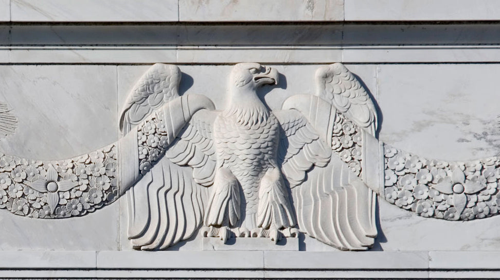 eagle applique with festoons for brockwell incorporated's illustrated glossary of classical architectural terms