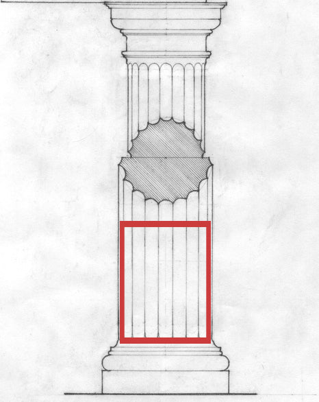 fluted column drawing showing flutes in illustrated glossary of architectural terms from brockwell incorporated