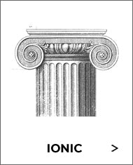 black and white sketch of the ionic order capital from brockwell incorporated